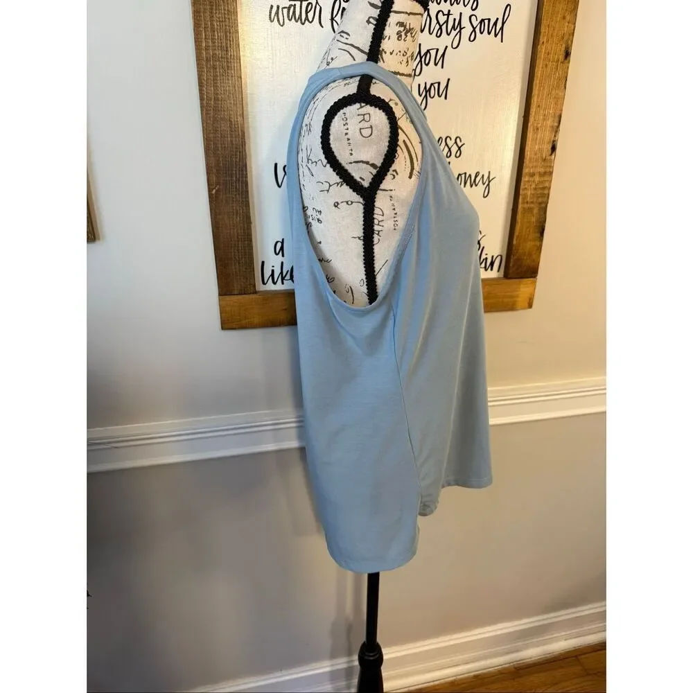 Nike Women's Dri-Fit Swoosh Logo Running Athletic Tank Top Periwinkle Large